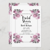 Leicht rosa Rose Shabby Dusche Einladung (Vorne/Hinten)