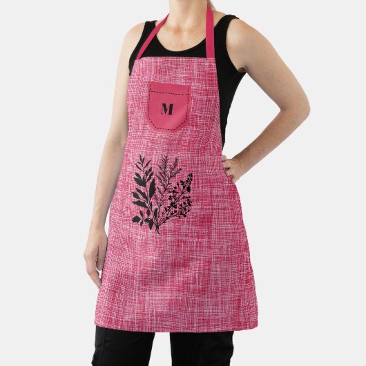 Leicht rosa Texturierte Stoffe mit Schwarzer Kräut Schürze (InSitu)