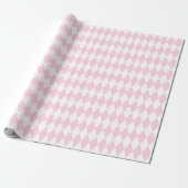 Leicht rosa und weiße Harlequin Geschenkpapier (Ungerollt)