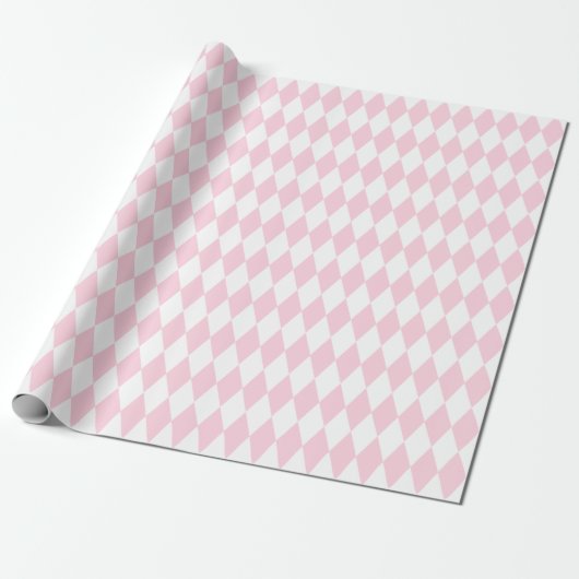 Leicht rosa und weiße Harlequin Geschenkpapier (Ungerollt)