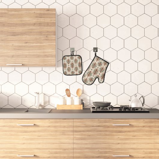 Leicht rustikale Tradition Ofenhandschuh & Topflappen-Set