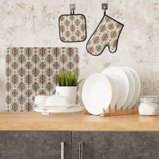 Leicht rustikale Tradition Ofenhandschuh & Topflappen-Set