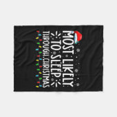 Leicht schlafen durch Weihnachten Fleecedecke (Vorderseite (Horizontal))