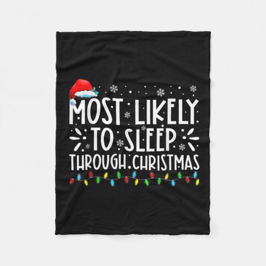 Leicht schlafen durch Weihnachten Fleecedecke (Vorderseite)