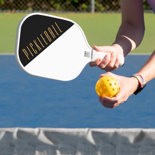Leicht Schwarz-weißer, diagonaler Farbblock Pickleball Schläger (InSitu)