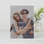 Leicht Tinted Shades Foto Wedding Einladung (Stehend Vorderseite)