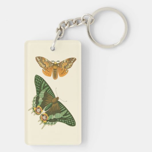 Leicht umgrenzte Schmetterlingsmalerei Schlüsselanhänger (Rückseite)