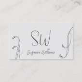 Leicht und dunkelgrau Modernst Verziert mit Monogr Visitenkarte (Vorderseite)