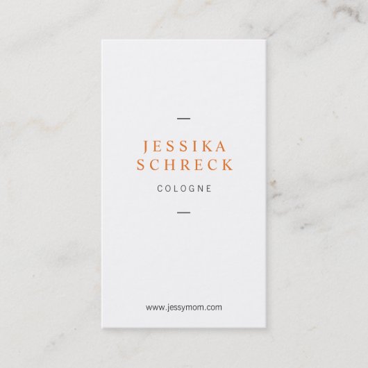 leicht und fein mit Kupfer Telefonnummerkarte (Vorderseite)