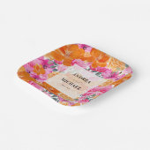 Leicht verblasste rosa und orange blumenfrische Ho Pappteller (Gewinkelt)