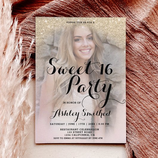 Leicht vergoldeter Glitzer elegantes Foto Budget S