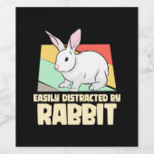 Leicht vom Kaninchen abgelenkt Weinetikett (Einzelnes Label)