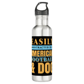 Leicht von American Football & DOG abgelenkt Edelstahlflasche