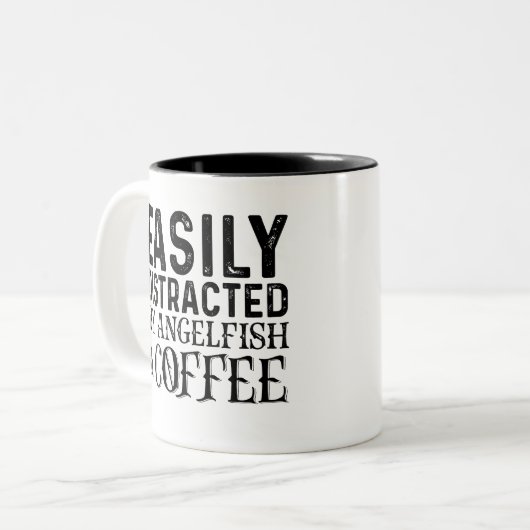 Leicht von Angelfisch und Kaffee abgelenkt Zweifarbige Tasse (Vorderseite Links)