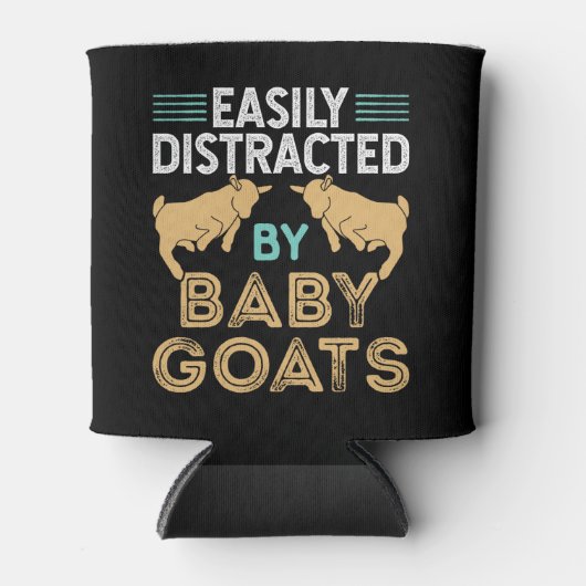 Leicht von Babyziegen abgelenkt Dosenkühler (Vorderseite)