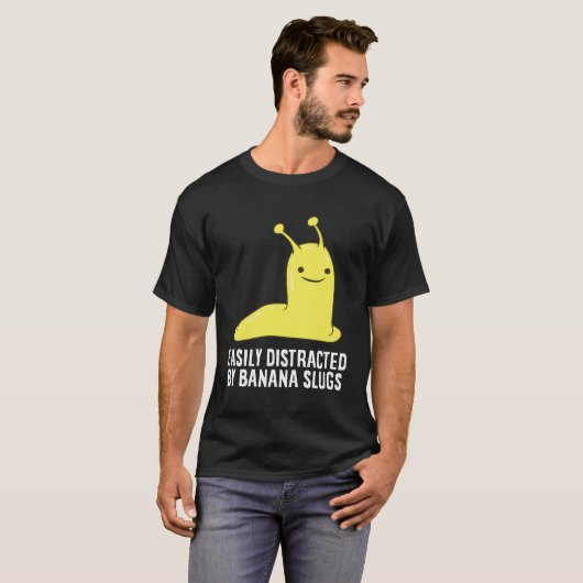 Leicht von Banana Slug Funny Banana Slug abgelenkt T-Shirt (Vorne ganz)