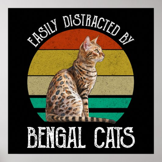 Leicht von Bengalischen Katzen abgelenkt Poster (Vorne)