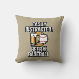 Leicht von Bier- und Baseballwürfelchen abgelenkt Kissen