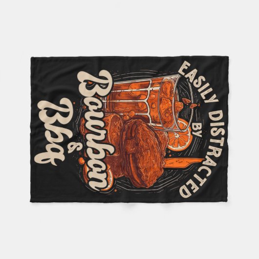 Leicht von Bourbon und Grillen abgelenkt Fleecedecke (Vorderseite (Horizontal))