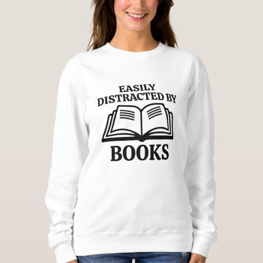 Leicht von Büchern abgelenkt Sweatshirt (Vorderseite)