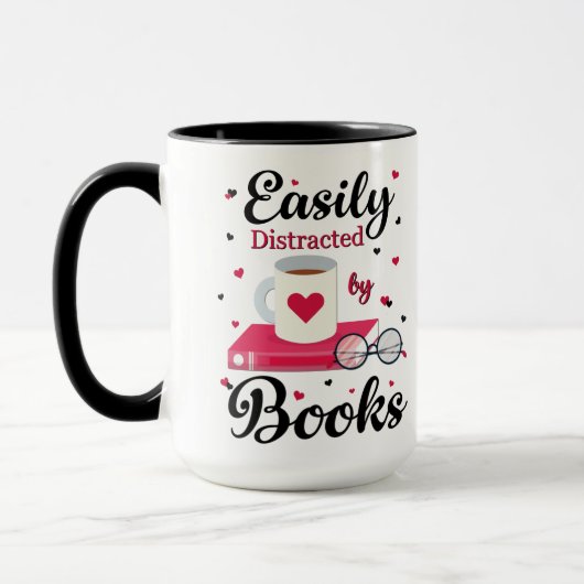 Leicht von Büchern abgelenkt Tasse (Links)