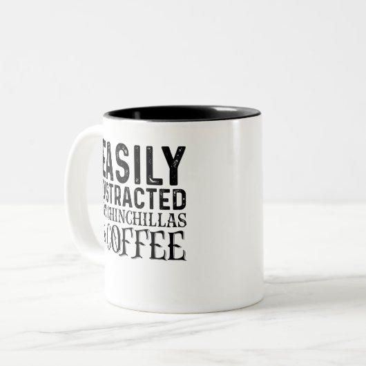 Leicht von Chinchillas und Kaffee abgelenkt Zweifarbige Tasse (Vorderseite Links)
