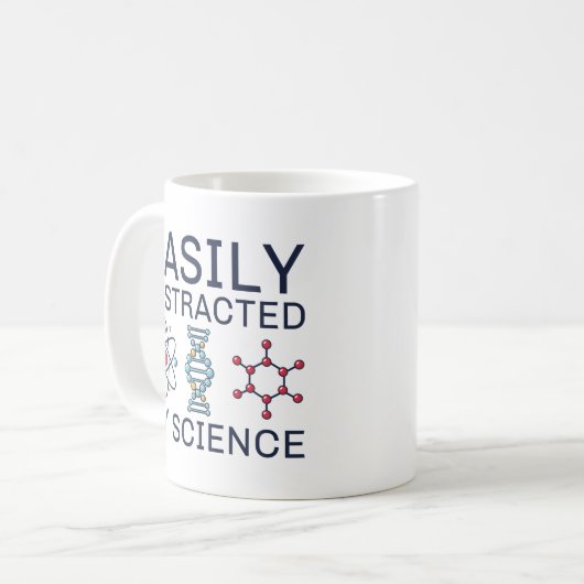 Leicht von der Wissenschaft abgelenkt Kaffeetasse (Vorderseite Links)