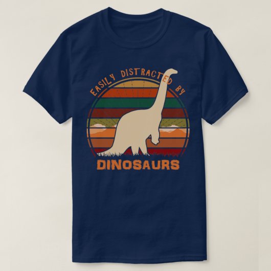 Leicht von Dinosauriern abgelenkt1 T-Shirt (Design vorne)