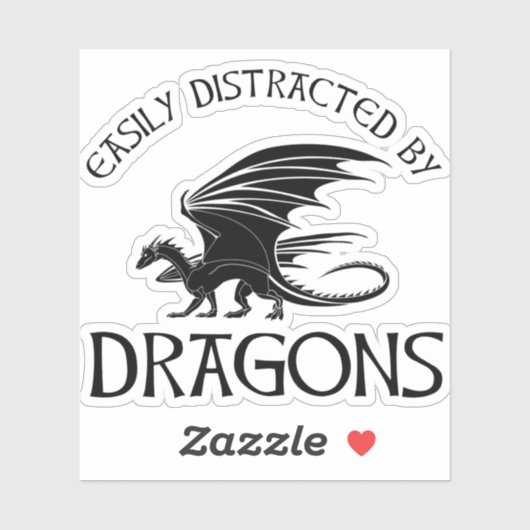 Leicht von Drachen abgelenkt Aufkleber (Blatt)