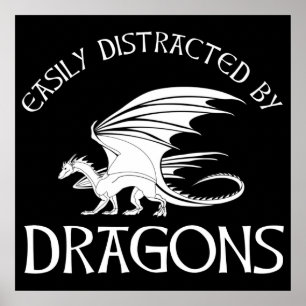 Leicht von Drachen abgelenkt Poster