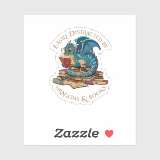Leicht von Drachen und Büchern abgelenkt Geschenk Aufkleber (Blatt)