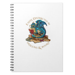 Leicht von Drachen und Büchern abgelenkt Geschenk  Notizblock