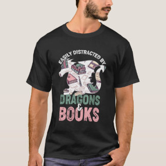 Leicht von Drachen und Büchern abgelenkt T-Shirt