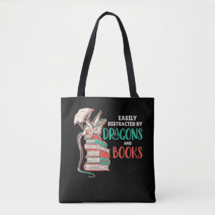 Leicht von Drachen und Büchern abgelenkt Tasche