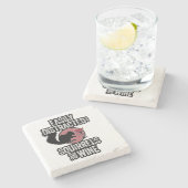 Leicht von Eichhörnchen und Wein abgelenkt Steinuntersetzer (Seitenansicht)