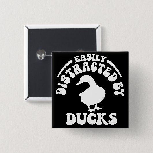 Leicht von Enten abgelenkt Button (Vorne & Hinten)