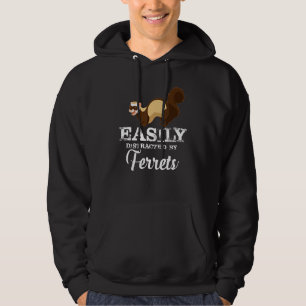 Leicht von Ferrets Animal Pet Ferret abgelenkt Hoodie
