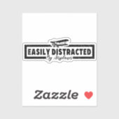 Leicht von Flugzeugen abgelenkt, lustiges Pilot-Sp Aufkleber (Blatt)