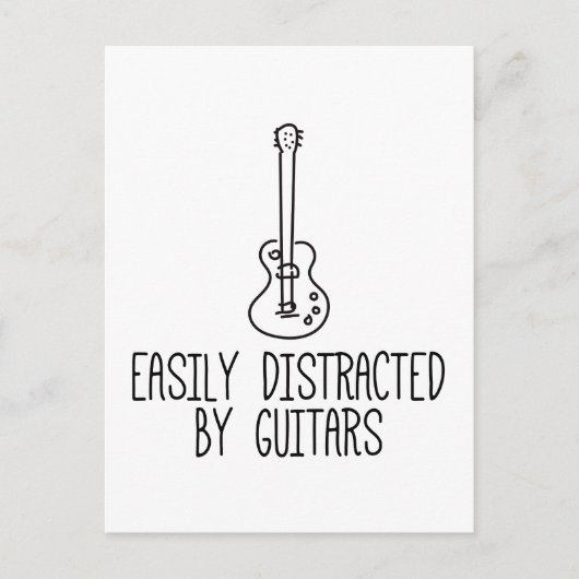 Leicht von Gitarren abgelenkt Postkarte (Vorderseite)