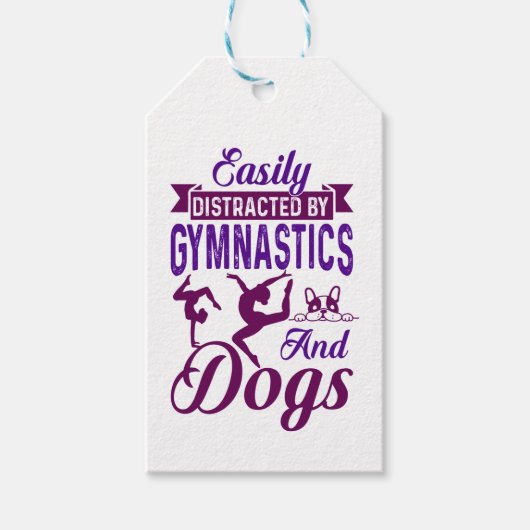 Leicht von Gymnastik und Hunden abgelenkt Geschenkanhänger (Vorderseite)