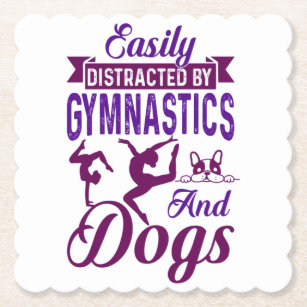 Leicht von Gymnastik und Hunden abgelenkt Untersetzer