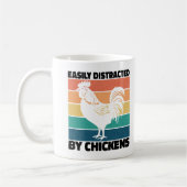 Leicht von Hühnern abgelenkt Coole Roster-Liebhabe Kaffeetasse (Links)