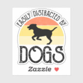 Leicht von Hunden abgelenkt Aufkleber (Blatt)