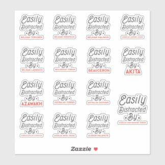 Leicht von Hunden abgelenkt, Packung Aufkleber