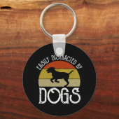 Leicht von Hunden abgelenkt Schlüsselanhänger (Rückseite)