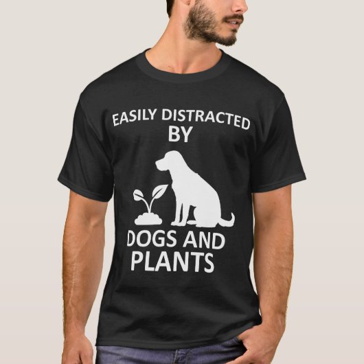 Leicht von Hunden und Pflanze abgelenkt T-Shirt (Vorderseite)