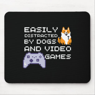 Leicht von Hunden und Videos abgelenkt Gamer Sh Mousepad