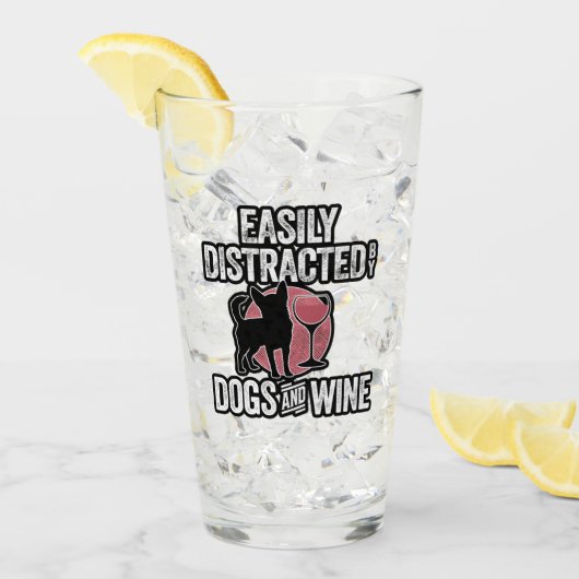 Leicht von Hunden und Wein abgelenkt Glas (Vorderseite Ice)