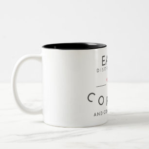 Leicht von Kaffee abgelenkt? Zweifarbige Tasse