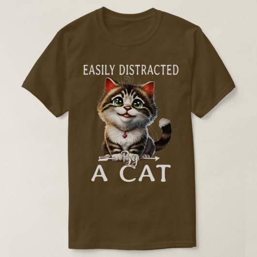 Leicht von Katzen abgelenkt 5 T-Shirt (Design vorne)